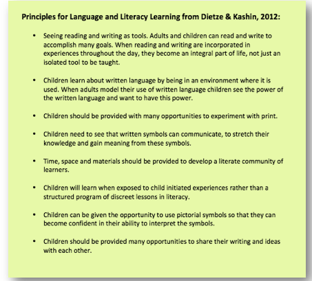 Principles for Language and Literacy Learning