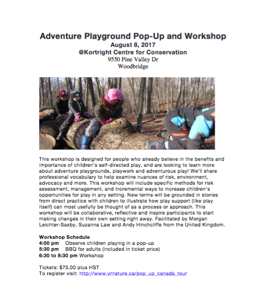 Adventure Playground Pop-Up and Workshop