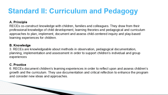 Standard II Curriculum and Pedagogy
